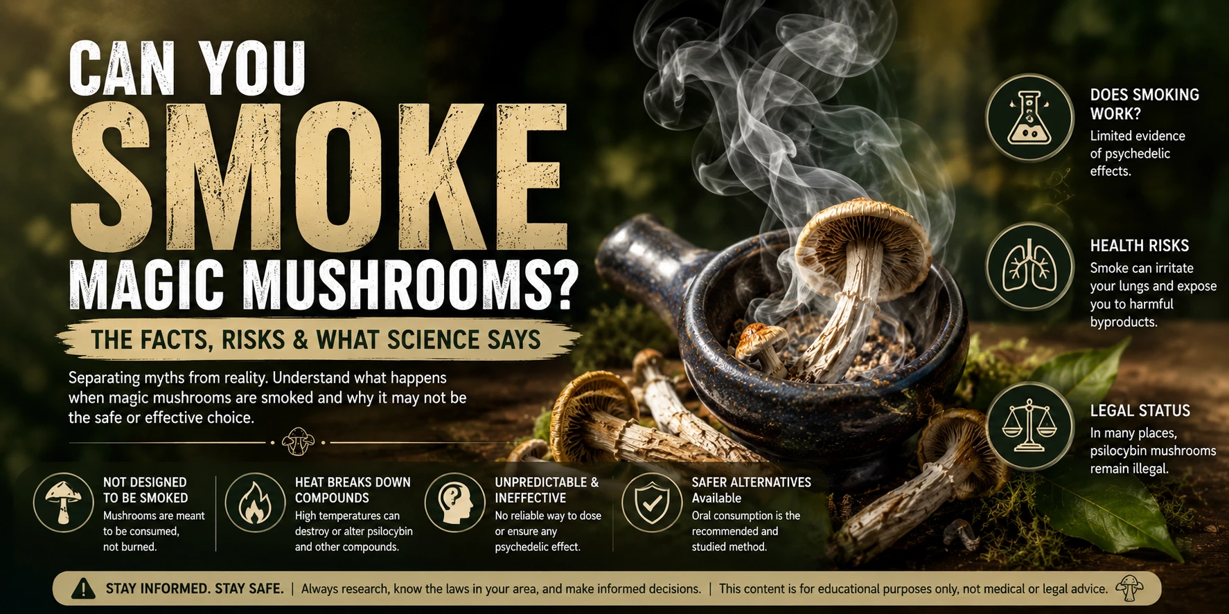 can you smoke magic mushrooms