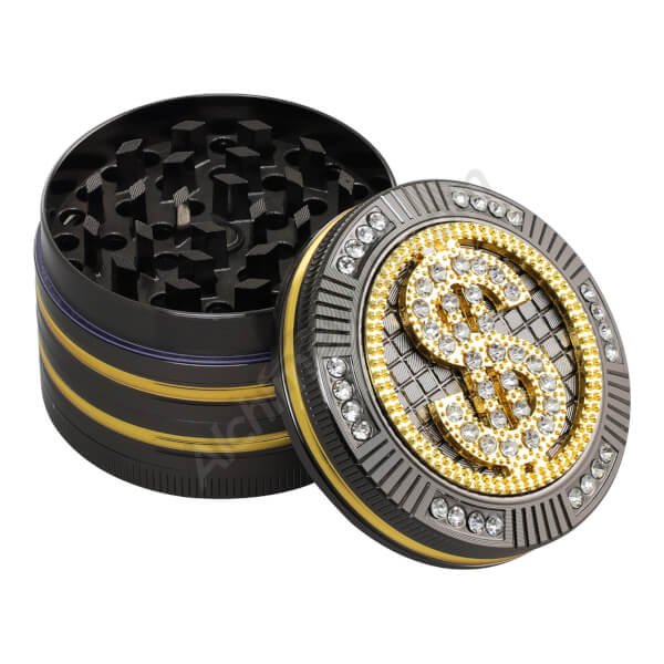 dollar-bling-bling-4-part-grinder-50mm-bling-bling-dollar.jpg Dollar Bling Bling 4-Part Grinder - 50Mm - Image 1