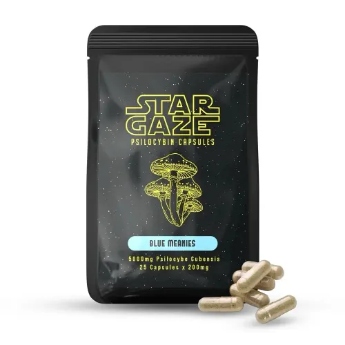 stargaze-blue-meanies-microdose-capsules Star Gaze – Psilocybin Microdose 25 X 200mg (5000mg) - Image 1